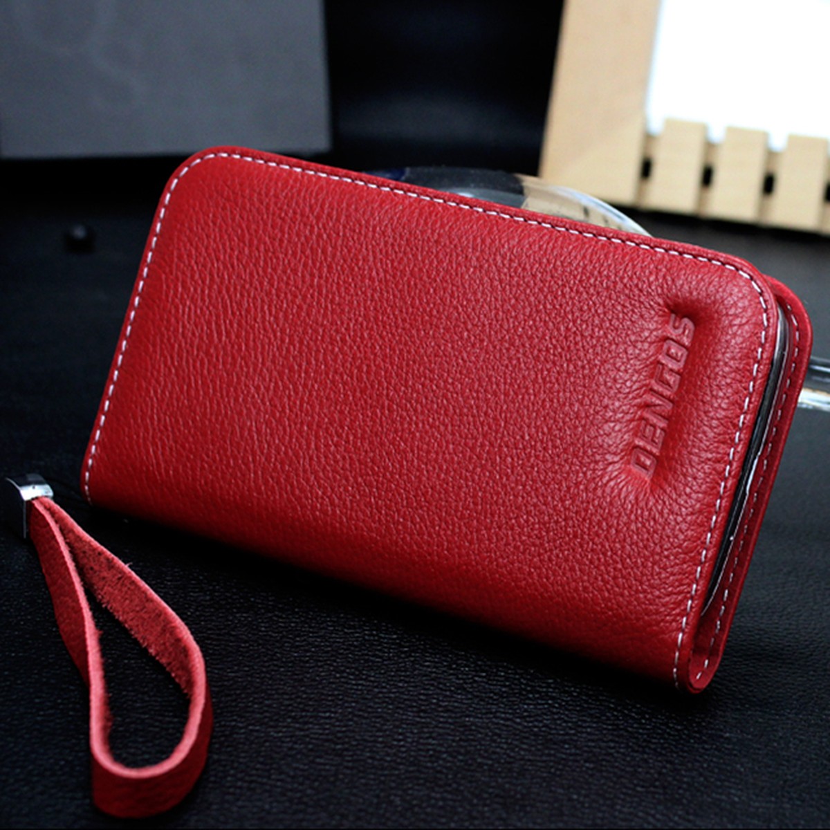 Rakuten - Galaxy S4 SC-04E 高級本革 手帳型 スマホケース 赤色