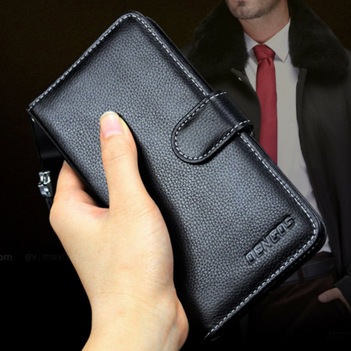 Rakuten - iPhone6 iPhone6s 4.7インチ 高級本革 手帳型 スマホケースA 黒色