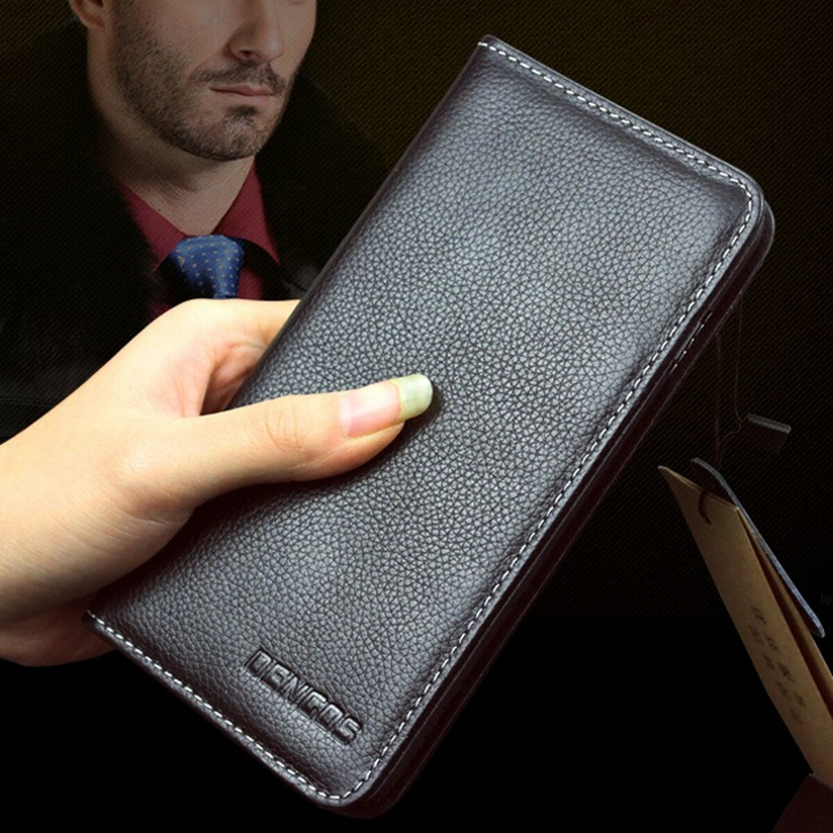 Rakuten - iPhone6 iPhone6s 4.7インチ 高級本革 手帳型 スマホケース 濃い茶