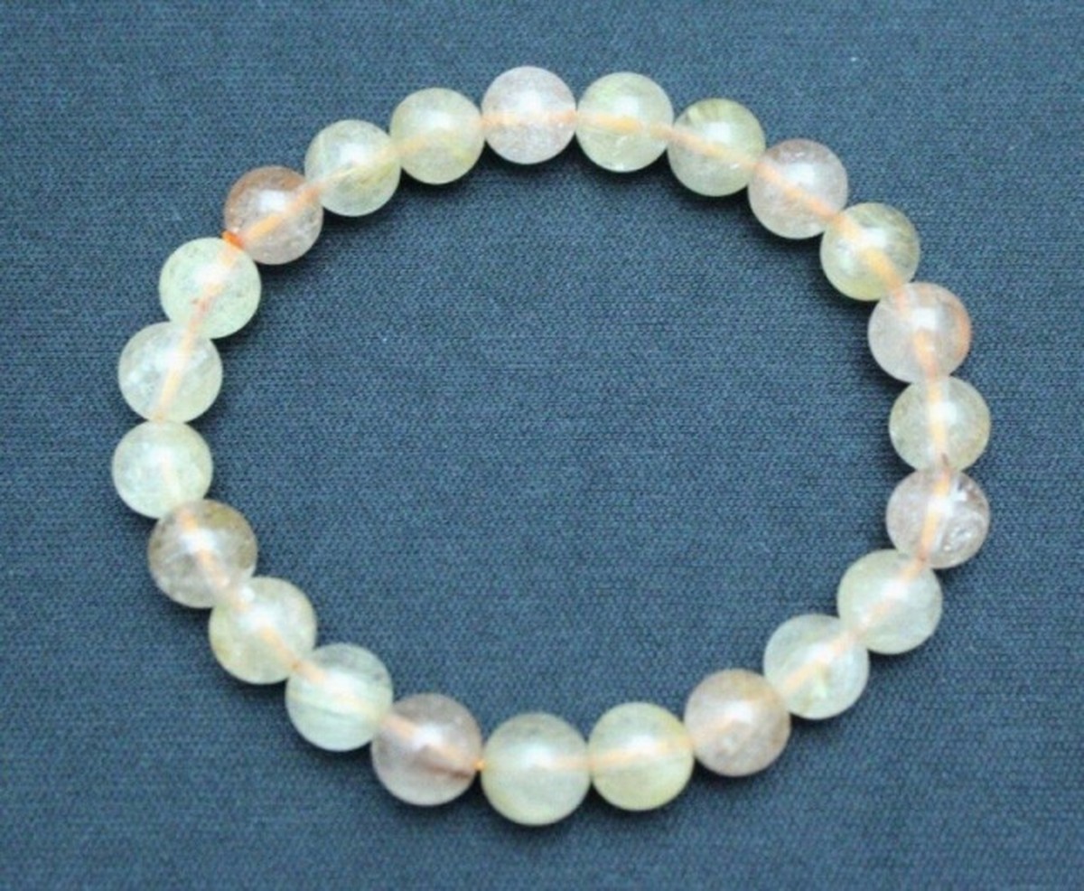 金運天然水晶 金針タイチンルチル 8MM ブレスレット