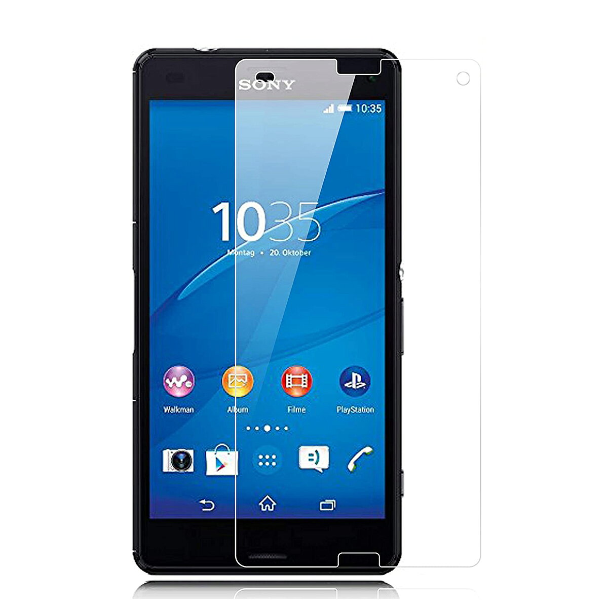 Xperia Z3 Compact SO-02G Z3mini 9H 0.3mm �������饹 �վ��ݸ�ե���� 2.5D