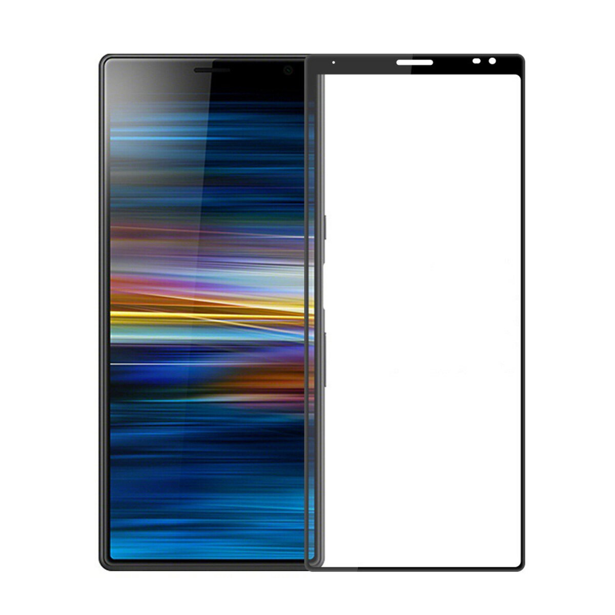 Xperia 10 XA3 6インチ 枠黒色 9H 0.26mm 強化ガラス 液晶保護フィルム 2.5D