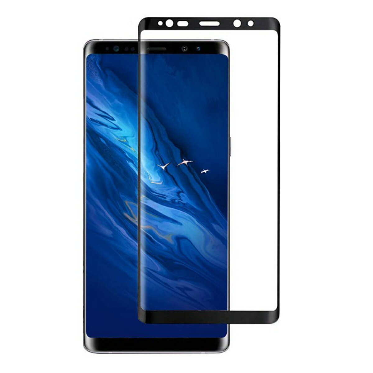 Galaxy Note9 SC-01L SCV40 枠黒色 全面保護 3D曲面カバー 強化ガラス 液晶保護フィルム 2.5D