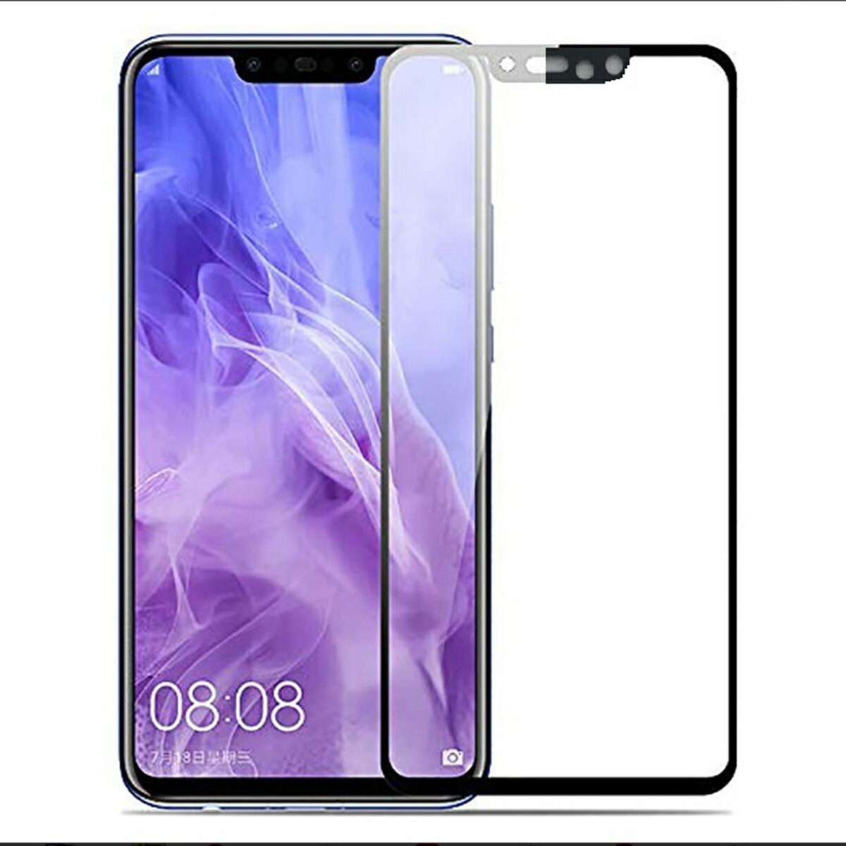 HUAWEI Nova 3 HUAWEI Nova 3i 0.26mm 枠黒色 強化ガラス 液晶保護フィルム 2.5D