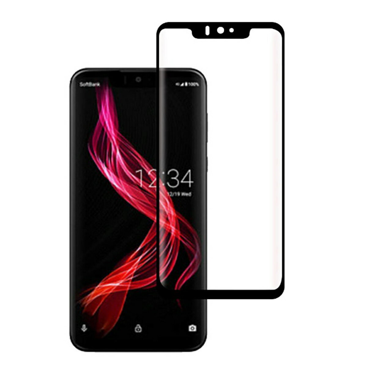 AQUOS Zero SH-M10 枠黒色 全面保護 3D曲面カバー 強化ガラス 液晶保護フィルム 2.5D