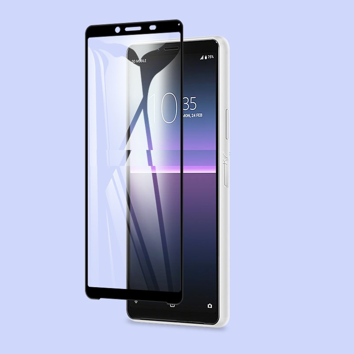 Xperia 10 II SO-41A SOV43 9H 0.26mm 枠黒色 強化ガラス 液晶保護フィルム 2.5D