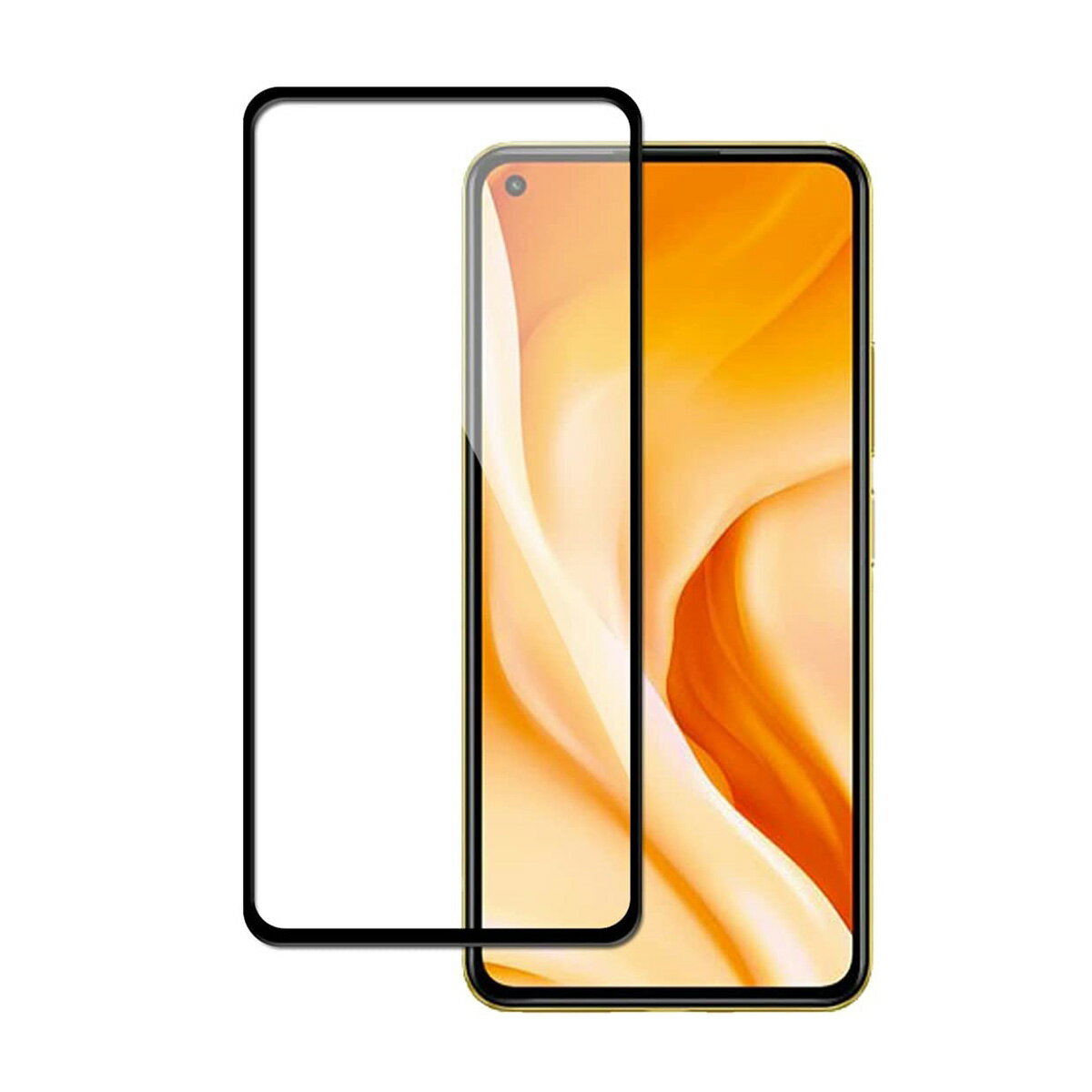 シャオミ Xiaomi Mi 11 Lite 5G 6.55インチ 9H 0.26mm 枠黒色 強化ガラス 液晶保護フィルム 2.5D