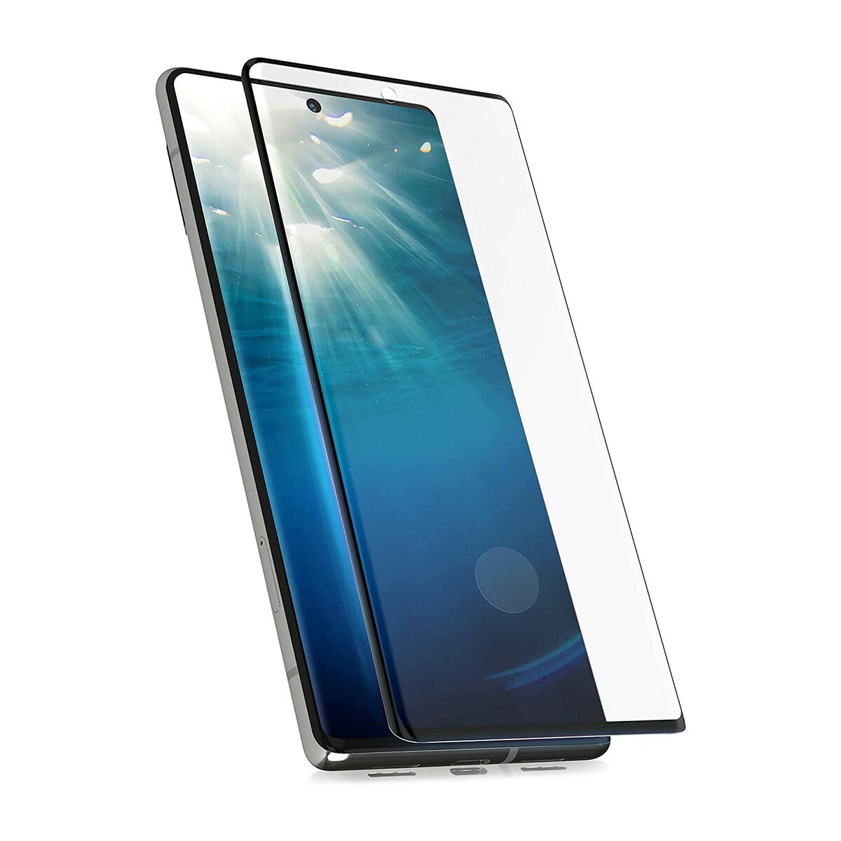 Google Pixel 6 Pro ／ Pixel 7 Pro GA03464 枠黒色 指紋認証対応 丸い指紋認証用のり跡あり 全面保護 3D曲面カバー 強化ガラス 液晶保護フィルム 2.5D