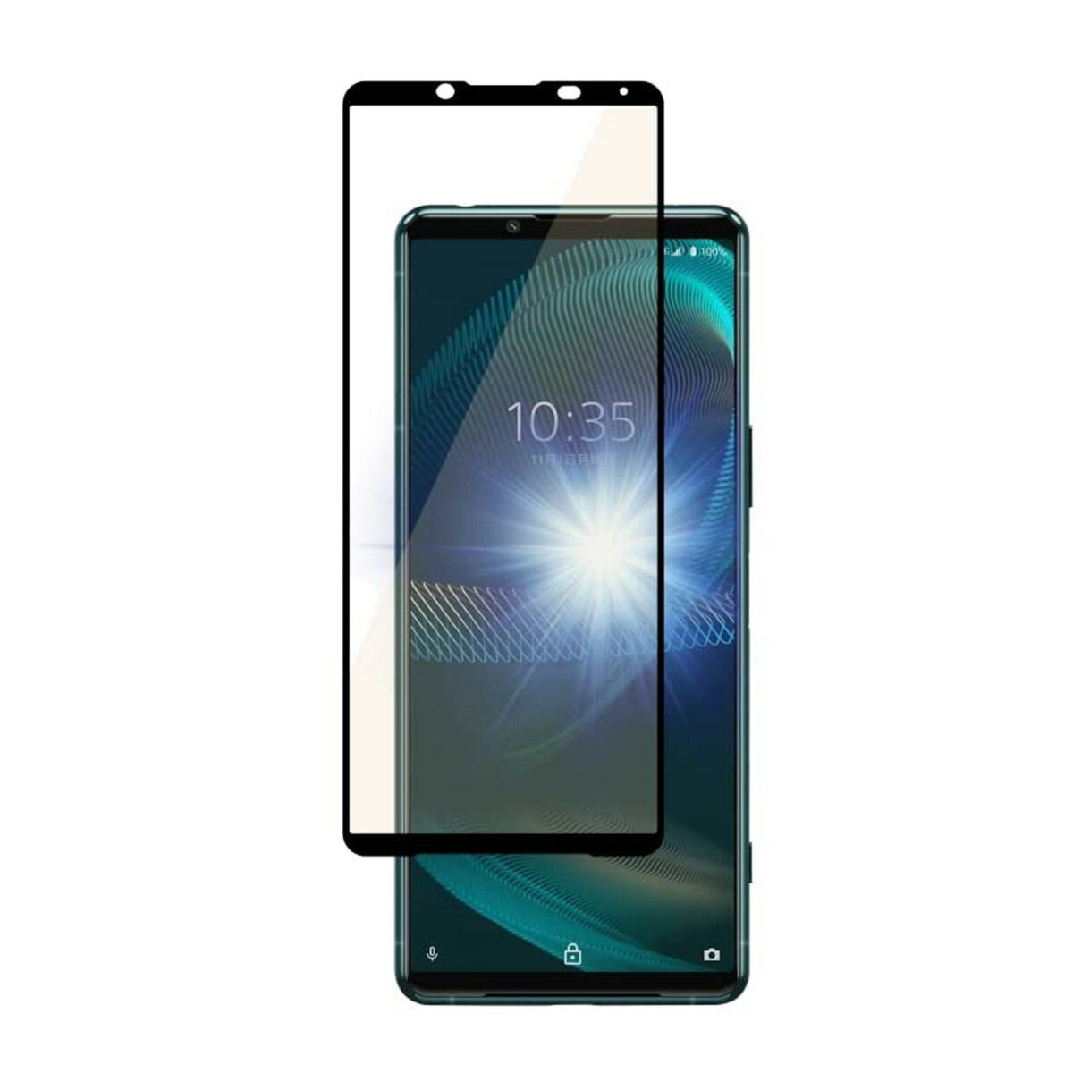 Xperia 5 III SO-53B SOG05 6.1インチ 9H 0.26mm 枠黒色 強化ガラス 液晶保護フィルム 2.5D