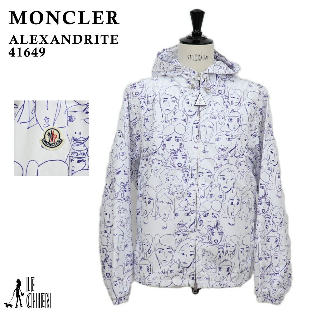 【動画付き】MONCLER モンクレール ALEXANDRITE GIUBBOTT アーティスティック デザイン ジャケット アウター マウンテンパーカ メンズ ネイビー ホワイト 18107-0013