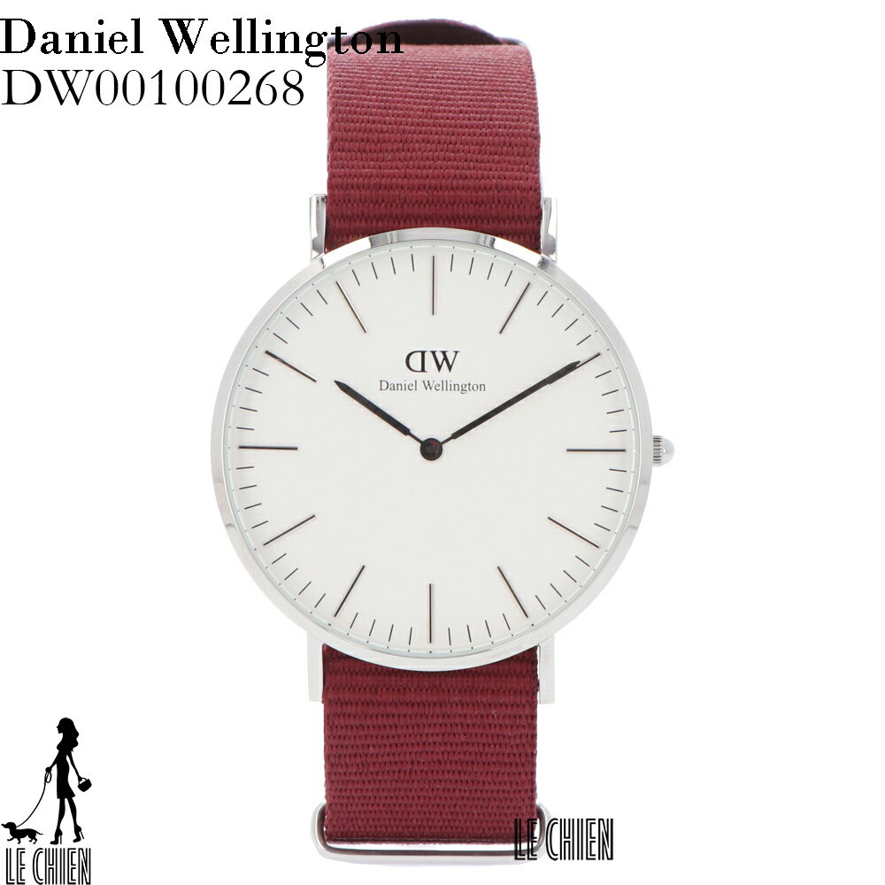 DANIELWELLINGTON ダニエルウェリントン 腕時計 DW00100268 40mm ホワイト シルバー レッド メッシュ メンズ 127399