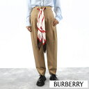 ＼最安値に挑戦／【新品】 バーバリー BURBERRY ボトムス ロングパンツ 4560445 A7135 レディース ベージュ テーパードパンツ センタープレス コットン シルク スカーフ付き