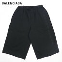 ＼最安値に挑戦／【新品】 バレンシアガ BALENCIAGA 644677 TJVK8 ボトムス スウェットパンツ ハーフパンツ コットン 綿 ロゴ ブラック メンズ