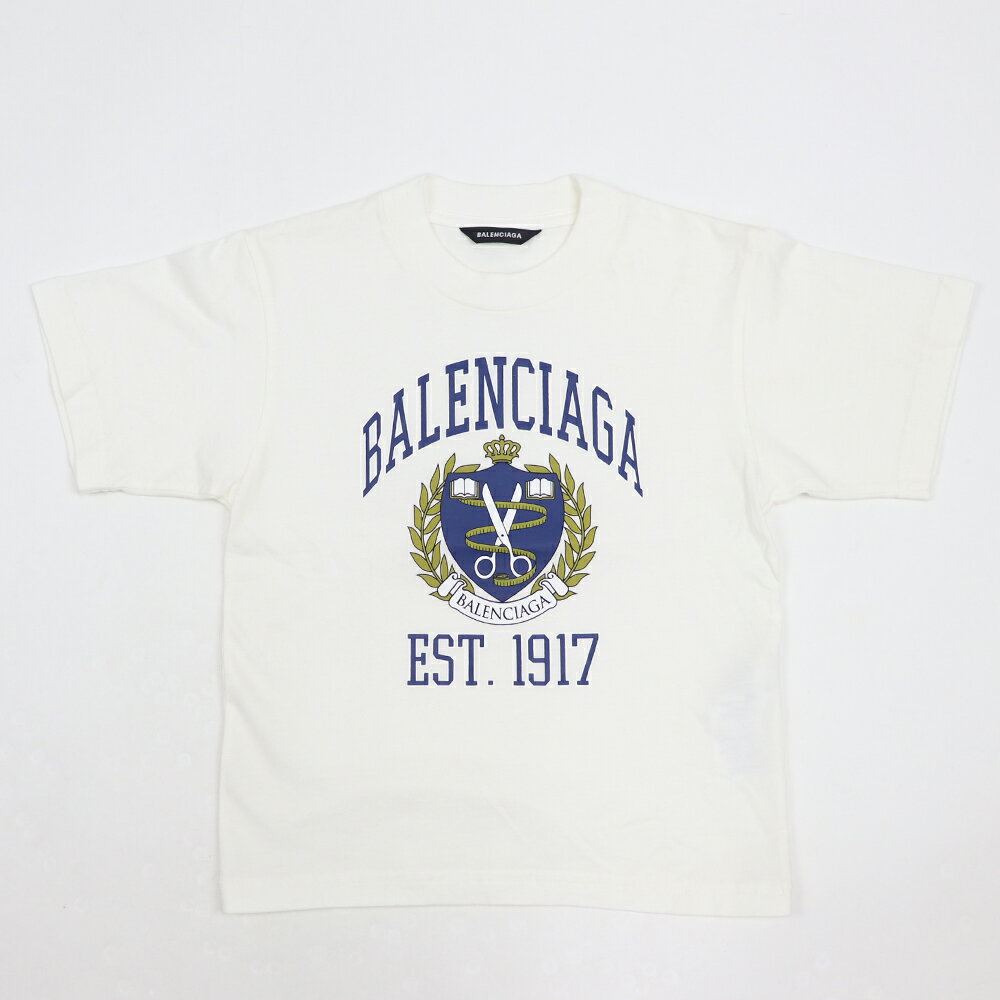 ＼最安値に挑戦／【新品】 バレンシアガ BALENCIAGA 682142 TLV68 Tシャツ コットン 綿 フロント ロゴ プリント キッズ ガールズ ボーイズ ユニセックス 男女兼用 ホワイト