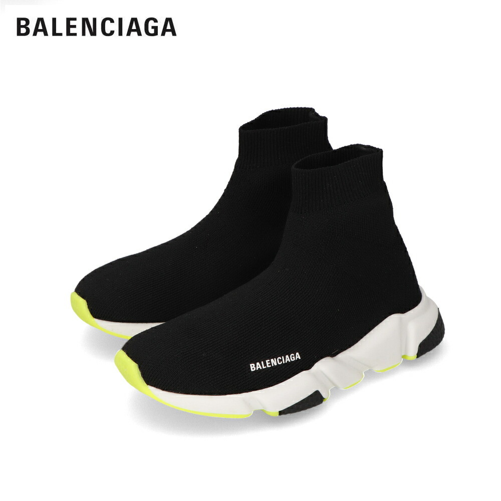 【週末限定SALE】＼P3倍 27日1:59迄／【新品】 バレンシアガ BALENCIAGA 597425 W2DB9 1016 スピードランナー ソックス スニーカー ハイカット キッズ ガールズ ボーイズ ユニセックス 男女兼用 ブラック ネオンイエロー