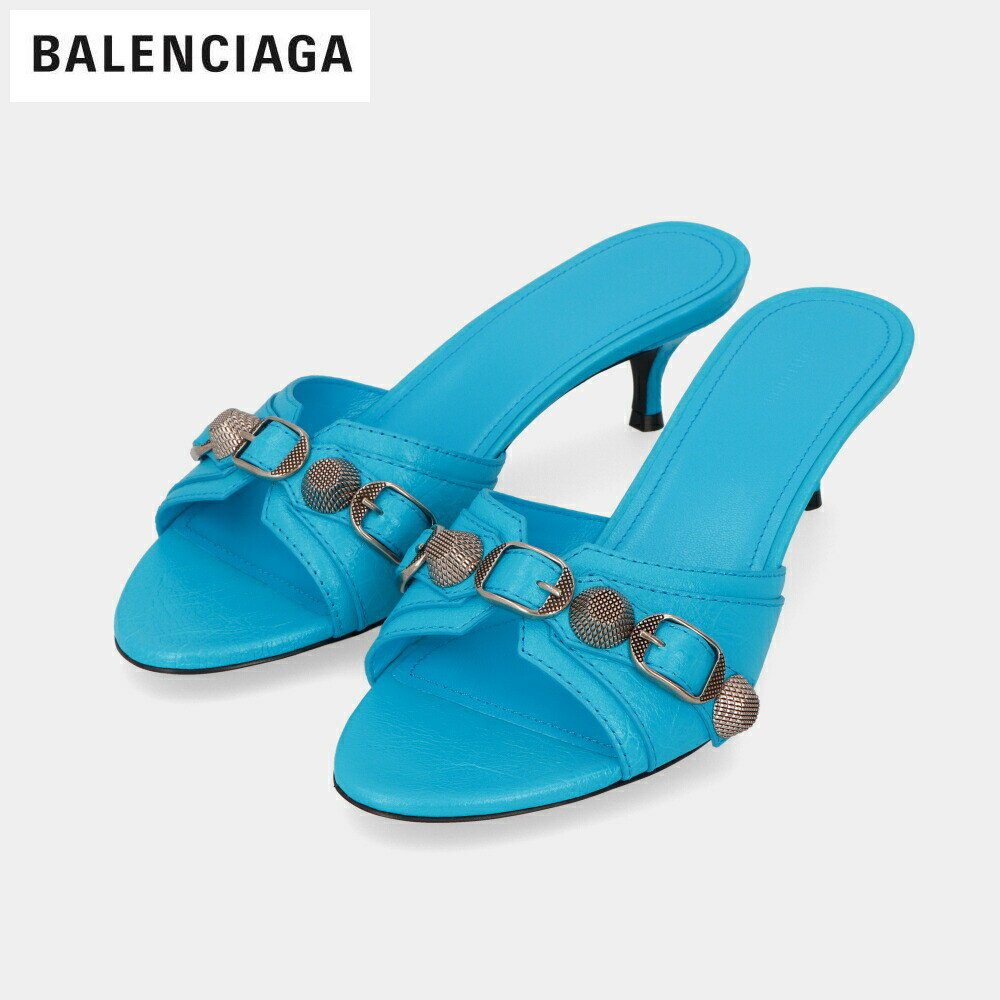 バレンシアガ 【週末限定SALE】＼P3倍 27日1:59迄／【新品】 バレンシアガ BALENCIAGA サンダル 694350 WAD4E 4281 レディース ターコイズブルー ベルト スタッズ ローヒール