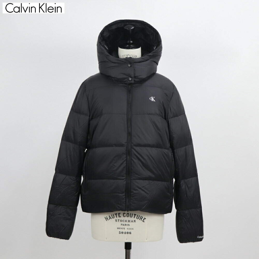 ＼ポイント3倍 23日20時～／【新品】 カルバンクライン Calvin Klein ダウンジャケット J20J221646 レディース ブラック CALVIN KLEIN JEANS ロゴ フード付き 取り外し 可能