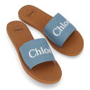 【5/2 17:00~ P2倍&500円引きクーポン】 【新品】クロエ Chloe シューズ サンダル レディース ブルー ラバー 合成繊維 ブランドロゴ プリ...