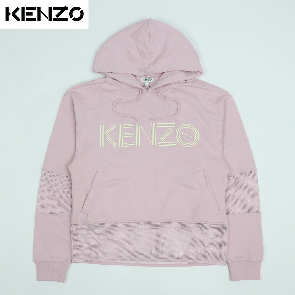 ケンゾー トレーナー メンズ ＼最安値に挑戦／ 【新品】 ケンゾー KENZO FA52SW865952 34 KENZO SPORT HOODIE MIX ME KENZO スウェット トレーナー パーカー フーディー 切り替え メッシュ ロゴ ピンク