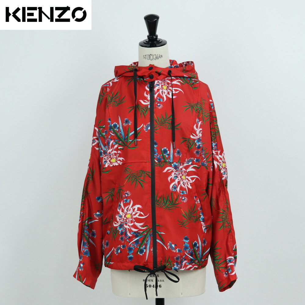 【週末限定SALE】＼P3倍 27日1:59迄／＼楽天ランキング1位獲得／【新品】 ケンゾー KENZO FA52BL109581 21 WINDBREAKER KENZO アウター パーカー ウインドブレーカー ブルゾン フード付き フローラル フラワー プリント レッド メンズ