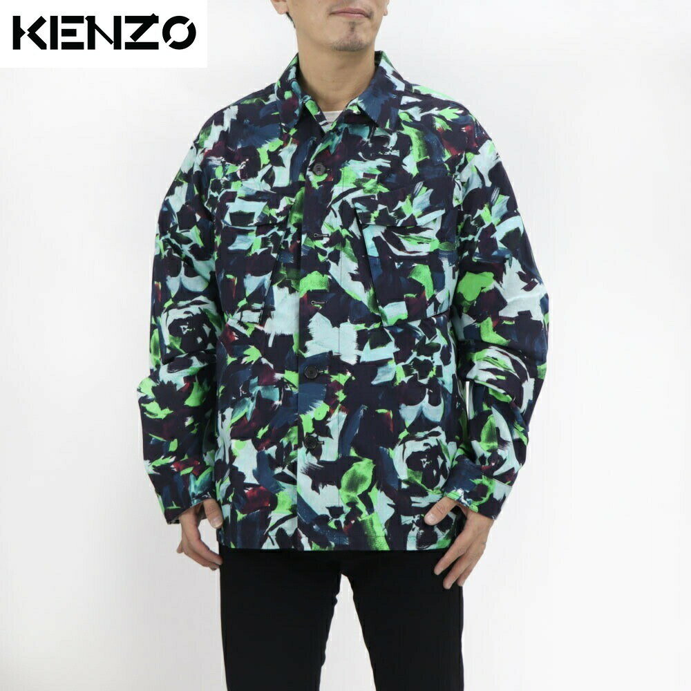 【週末限定SALE】＼P3倍 27日1:59迄／【新品】 ケンゾー KENZO FB65VE2139D1 57 PRINTED WORKWEAR JACKET ジャケット ブルー系 グリーン系 フラワープリント フローラル コットン メンズ コットン NIGO 高田賢三 タイガー