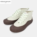 ＼超ポイントバック祭／【新品】 メゾン キツネ MAISON KITSUNE HU04736WW0042 BOLD SOLE SNEAKERS スニーカー ハイカット レースアップ ミント グリーン ブラウン キャンバス ラバー シューズ 靴 ロゴ メンズ レディース ユニセックス