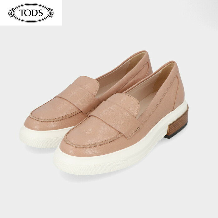 ＼最安値に挑戦／【新品】 トッズ TODS XXW92B0Y41ZQUIM032 ローファー コインローファー ピンクベージュ レザー ラバー レディース