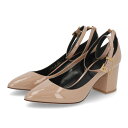 ＼ポイント3倍 24日20時～／【新品】 ヴァレンティノ VALENTINO ストラップ付きパンプス SW0S0S39 VNE GF9 レディース ピンクベージュ ハイヒール チャンキーヒール エナメル ロゴ