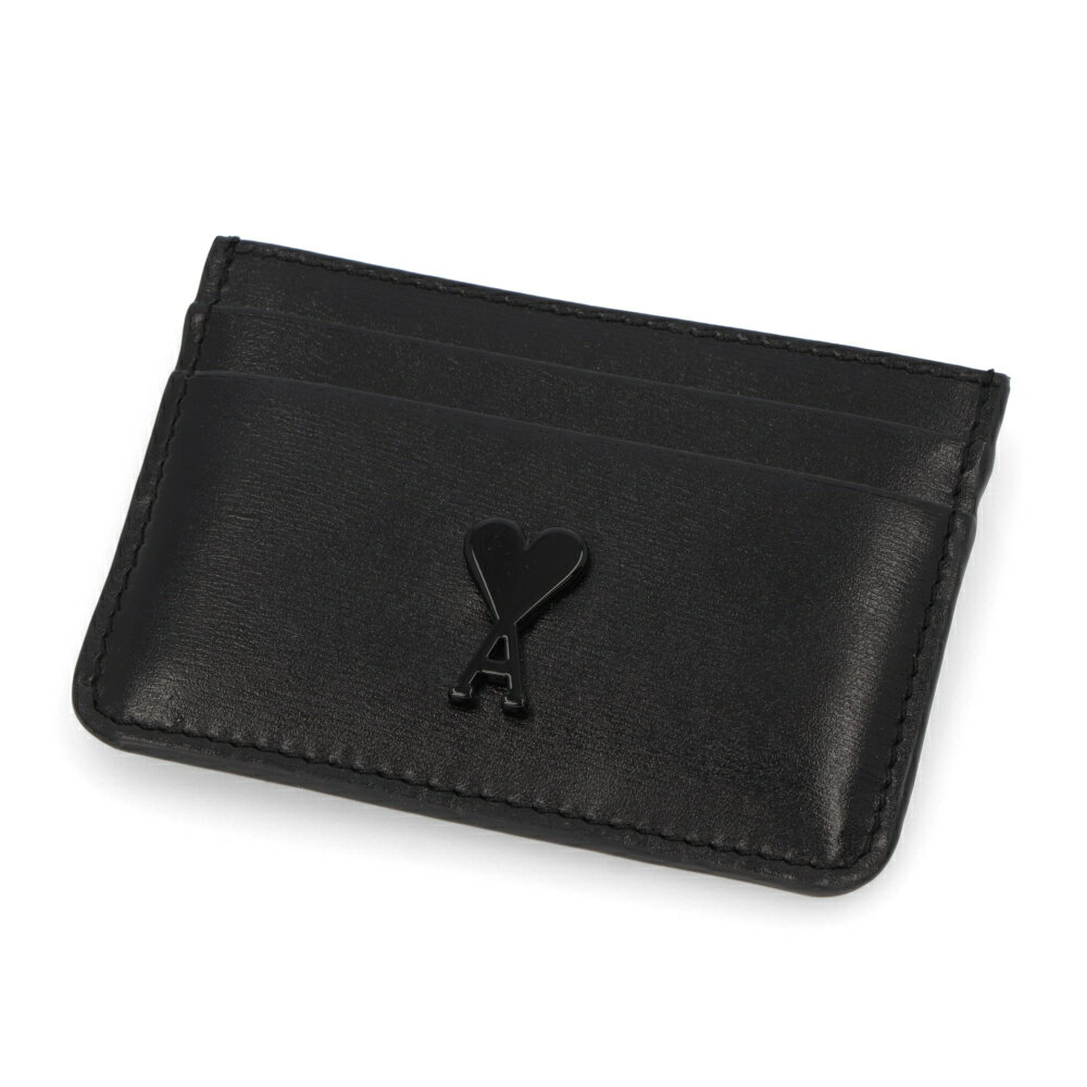 【新品】アミ パリス AMI PARIS 雑貨 カードケース ユニセックス ADC CARD HOLDER ブラック レザー 名刺入れ パスケース ハートロゴ USL013.830(4)