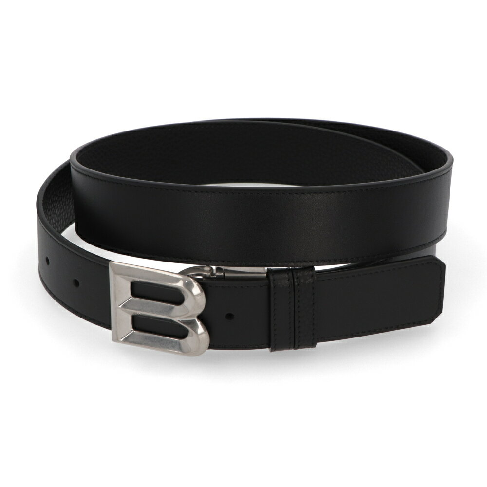 【新品】バリー BALLY 雑貨 ベルト メンズ ブラック レザー シルバー金具 リバーシブルベルト B BOLD 35.ADR/I9N9P