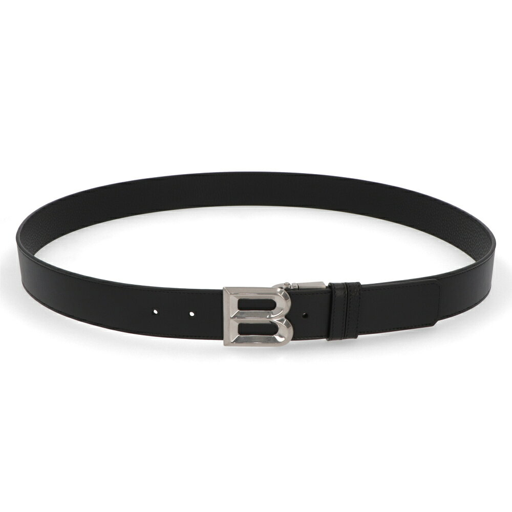 【新品】バリー BALLY 雑貨 ベルト メンズ ブラック レザー シルバー金具 リバーシブルベルト B BOLD 35.ADR/I9N9P 2