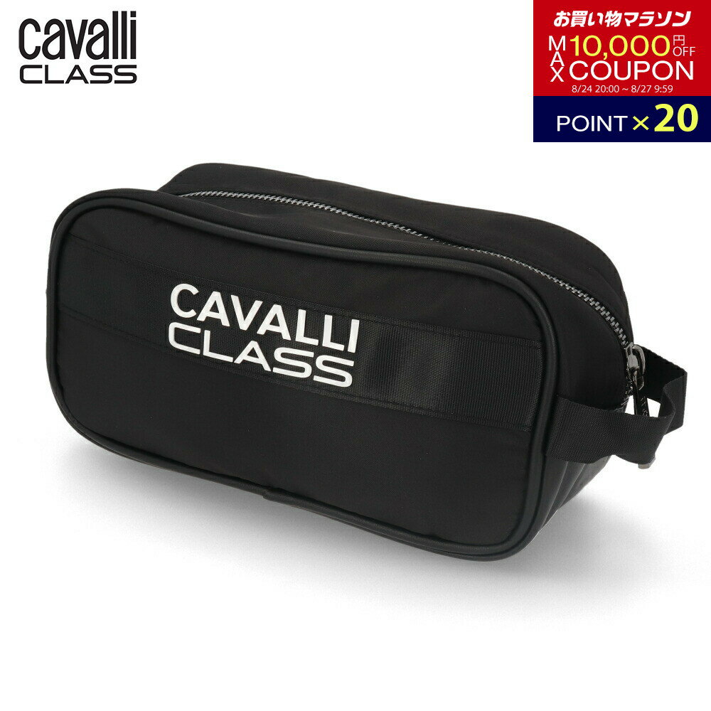 ＼ポイント2倍 23日20時～／ カヴァリクラス CAVALLI CLASS バッグ OXV10GSB049 05051 ユニセックス BLACK メンズ レディース ポーチ ハンドバッグ ロゴ