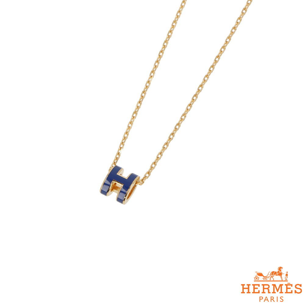 エルメス ネックレス（レディース） ＼P5倍 4日20時～／【新品】 エルメス HERMES アクセサリー ネックレス POP Hミニ ネックレス レディース ブルーサフィール ゴールド金具