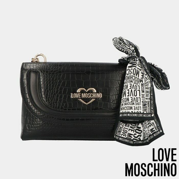 ショルダーバッグ 【週末限定SALE】＼P3倍 27日1:59迄／【新品】 ラブ モスキーノ LOVE MOSCHINO JC4320PP9EKB100A ショルダーバッグ クラッチ ブラック ワンポイント シンプル スカーフ付き ポシェット レディース