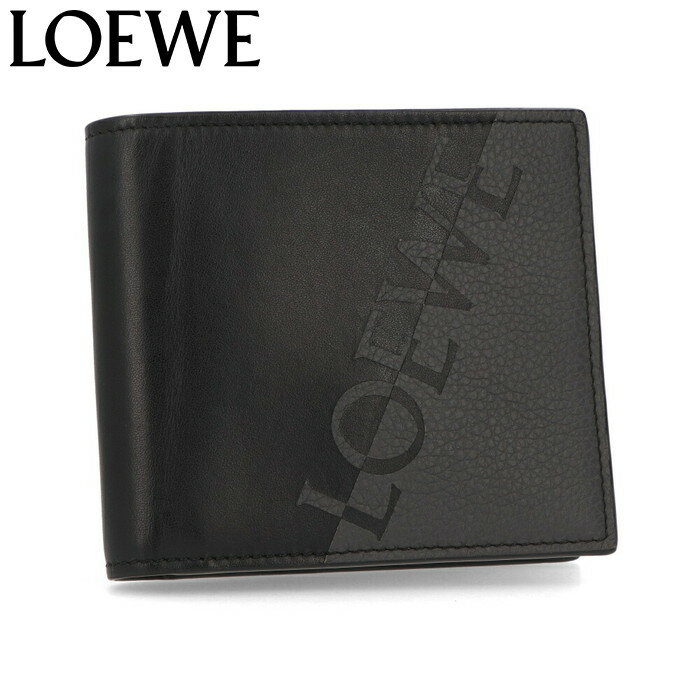 ロエベ 財布（メンズ） 【週末限定SALE】【新品】 ロエベ LOEWE 財布 二つ折り財布 小銭入れなし C314302X01 メンズ アントラシット/ブラック 折りたたみ財布 レザー 本革 ブラック ロゴ アナグラム