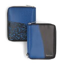 【新品】 ポール スミス Paul Smith 財布 二つ折り財布 メンズ WALLET ZIP BILLFOLD ブルー×ブラック レザー ロゴ バイカラー カードケース パスケース 小銭入れなし M1A-6702-LABTEX