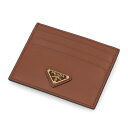 【訳あり】 プラダ PRADA PRADA 雑貨 カードケース ユニセックス F0002 ブラウン シティカーフ シティカーフレザー トライアングル プレート ミニ財布 1MC025 2CNP
