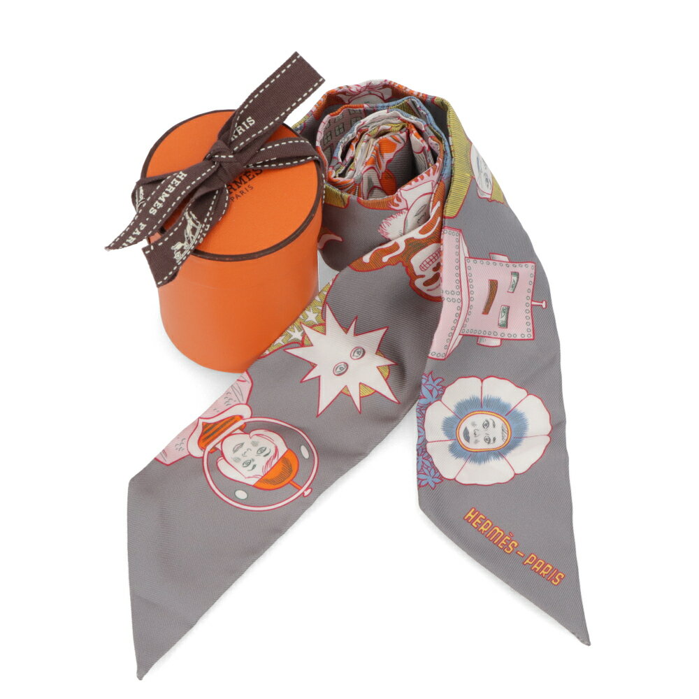 【新古品/未使用】 エルメス HERMES マフラー・ストール・スカーフ ツイリー レディース グレー系 Dresse Code ドレスコード シルク100％のサムネイル