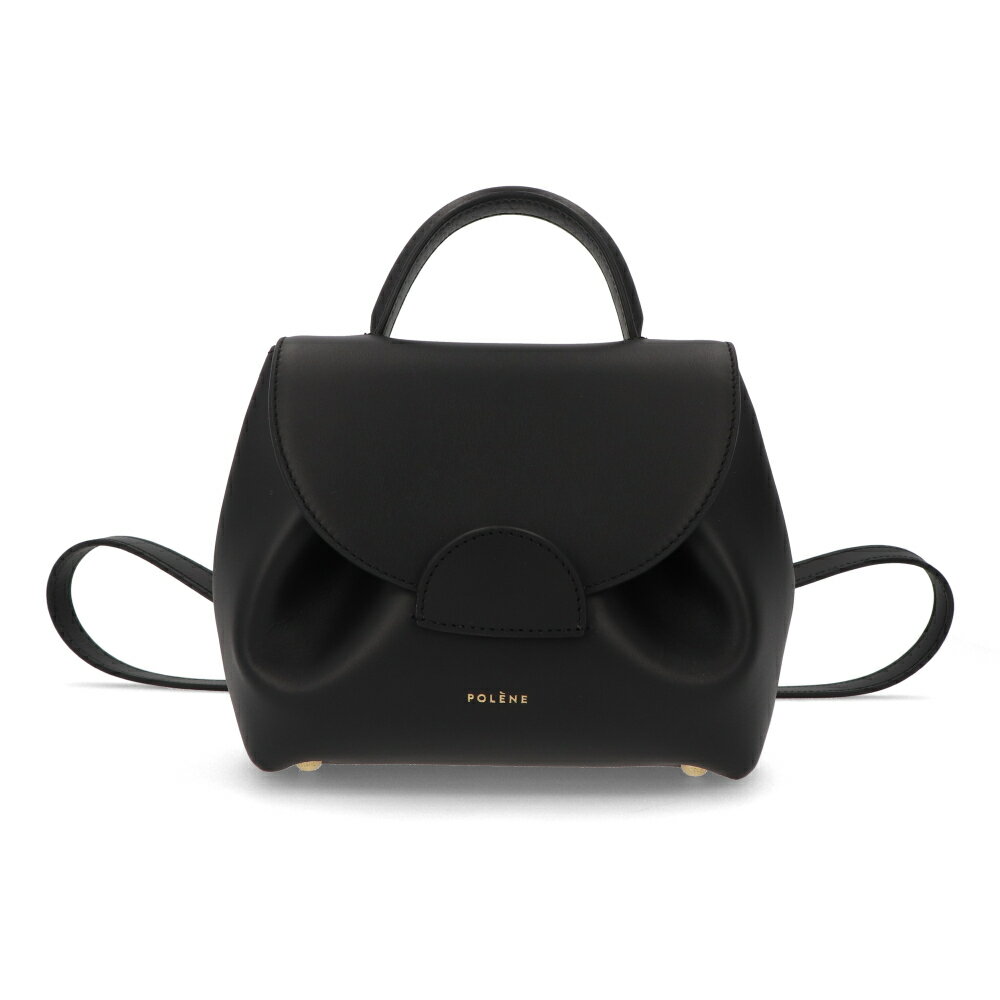 【中古/新品同様】 ポレーヌ POLENE バッグ ショルダーバッグ Numero Un Nano レディース Aランク ブラック レザー 本革 ハンドバッグ 2Way ゴールド金具 ロゴのサムネイル
