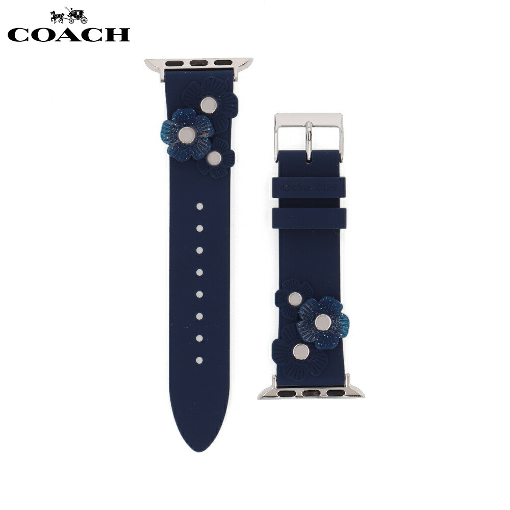 ＼お買い物マラソン／【新品】COACH コーチ アップルウォッチ ベルト バンド 38mm 40mm 時計 腕時計 14700055 ネイビー レディース　並行輸入品