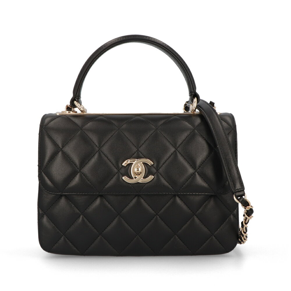 ＼楽天ランキング1位獲得／【新古品/未使用】CHANEL シャネル A92236 トップハンドルフラップバッグ ハンドバッグ ショルダーバッグ ブラック ゴールド金具 ラムスキンのサムネイル