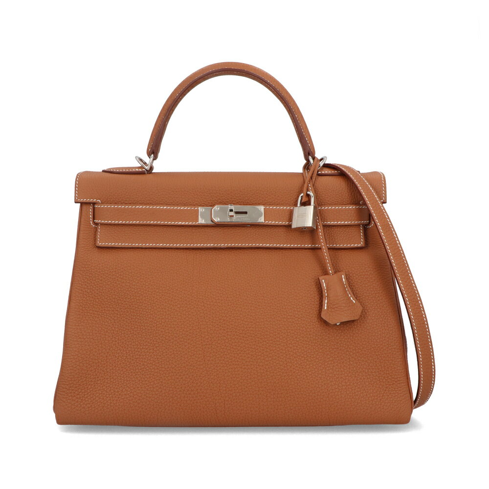 【中古/新品同様】HERMES エルメス ケリー32 ゴールド シルバー金具 ブラウン系 トゴのサムネイル