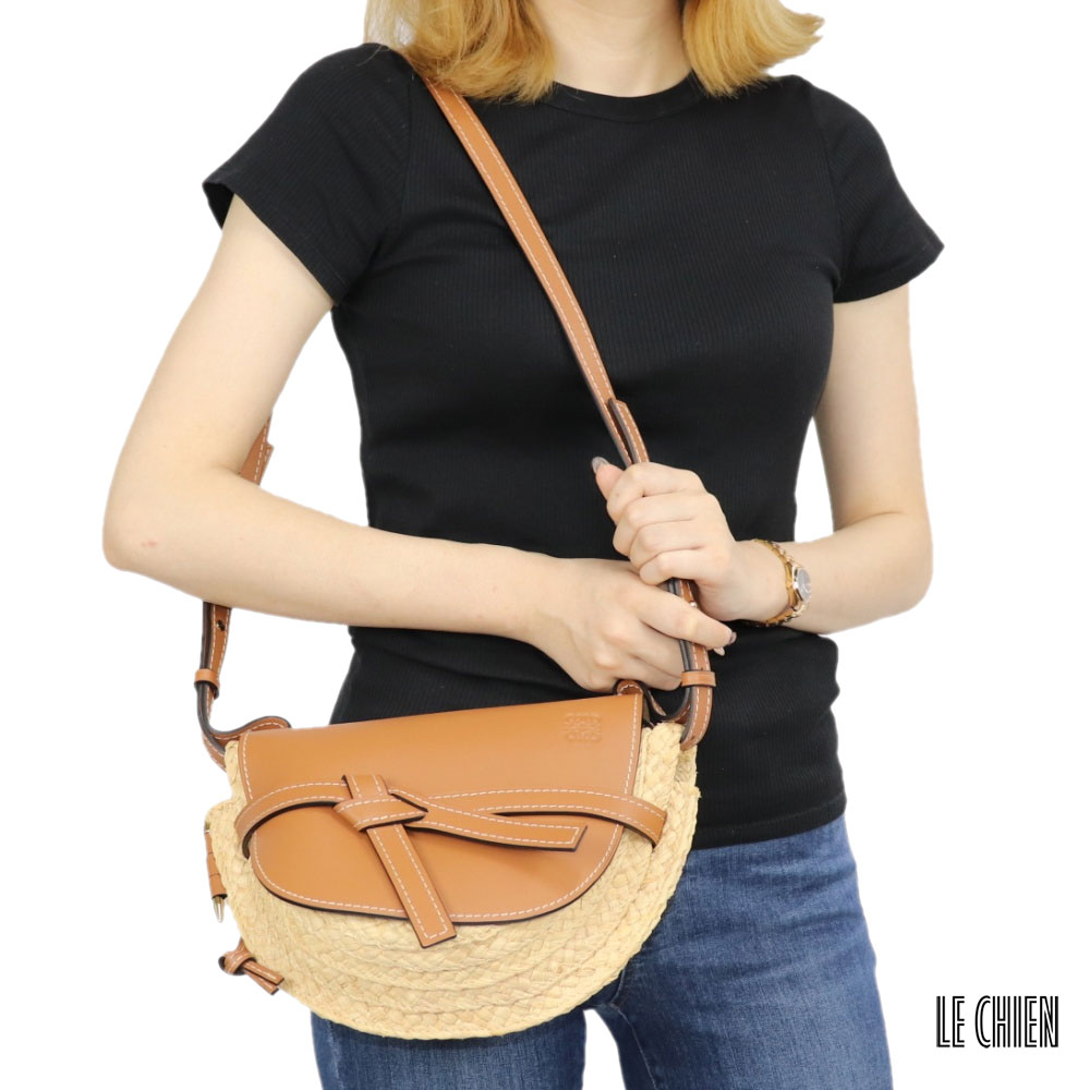 ＼最安値挑戦中／LOEWE ロエベ GATE SMALL BAG ゲートバッグ スモール 329.13.T20 ナチュラル BLACK 1208 TAN 2924 ORANGE 9156 ショルダーバッグ ラフィア カーフ レディース