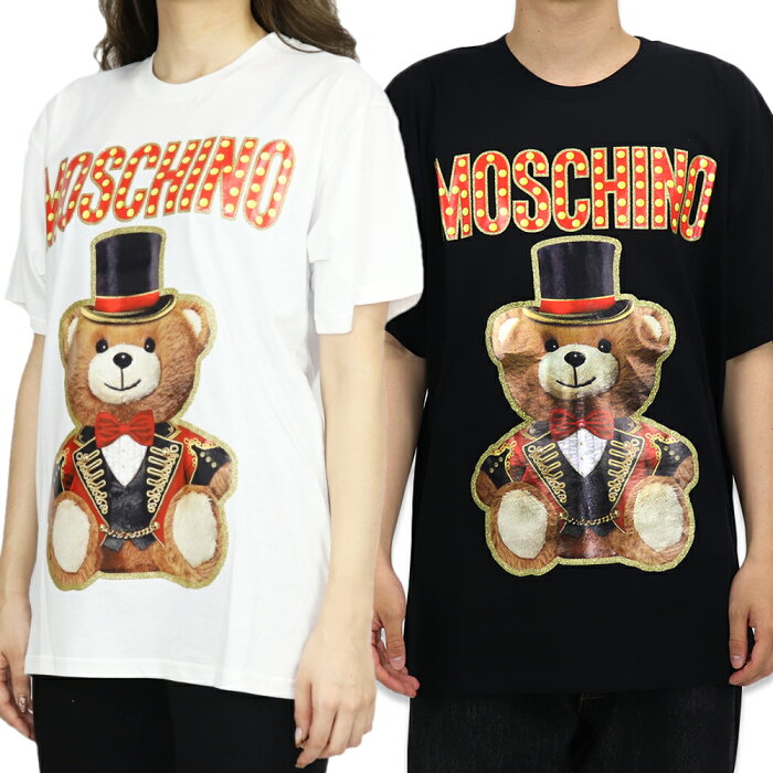 ＼楽天ランキング1位獲得／＼限定クーポン配布中／MOSCHINO モスキーノ Tシャツ V07020540 コットン ホワイト ブラック レディース メンズ