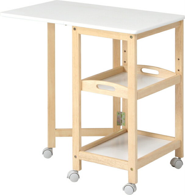 キャスター付き取り外しできるトレー付き ストック入 小物収納 バタフライワゴン 【キッチン収納/キッ..