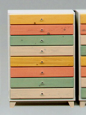 カラフルでポップなデザイン 幅60cm チェスト たんす 完成品 キッズ 子供部屋 リビング 寝室 ナチュラル かわいい スリム 省スペース 一人暮らし 引き出し 脚付き マカロン60-8チェスト