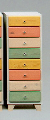 隙間収納 チェスト 30cm スリム 8段チェスト 完成品 キッズ 木製 カラフル かわいい 可愛い カジュアル ポップ 姫系 ウッドチェスト たんす タンス すき間 リビング収納 脚付き 子ども部屋 天然木 マカロン30-8