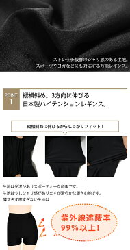 レギンス 1分丈 3分丈 日本製 UVカット ハイテンション スパッツ レディース 3way スポーツ フィットネス ヨガ スポーツウェア ヨガウェア マラソン ウォーキング ラッシュガード インナー ラッシュガード ハーフレギンス ショートレギンス yo *3