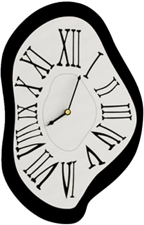 SEIKO - レトロ 掛け時計 数字 幾何学的 刻み目なし 電池式 不規則 掛け時計 モダンな掛け時計 ローマ数字 ブラック ウォール用 耐久性