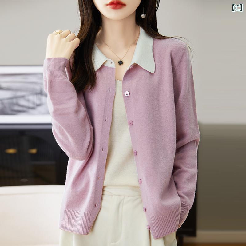 オシャレ フェイク セーター コーデ 大人カワイイ カワイイ ツーピース 大きいサイズ カラー 秋冬 シンプル カーディガン レディース ポロ ウール アイテム ファッション 服